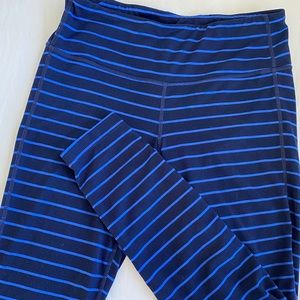Navy Striped Athleta Leggings